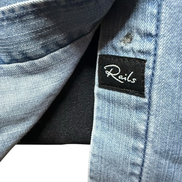 Rails | Military Blue Denim Button Down Shirt | Sz M - Picture 2 of 9
